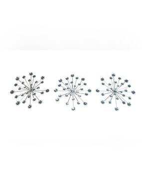 Radiant Burst Wall Mirrors Trio - Silver Crystal Accents